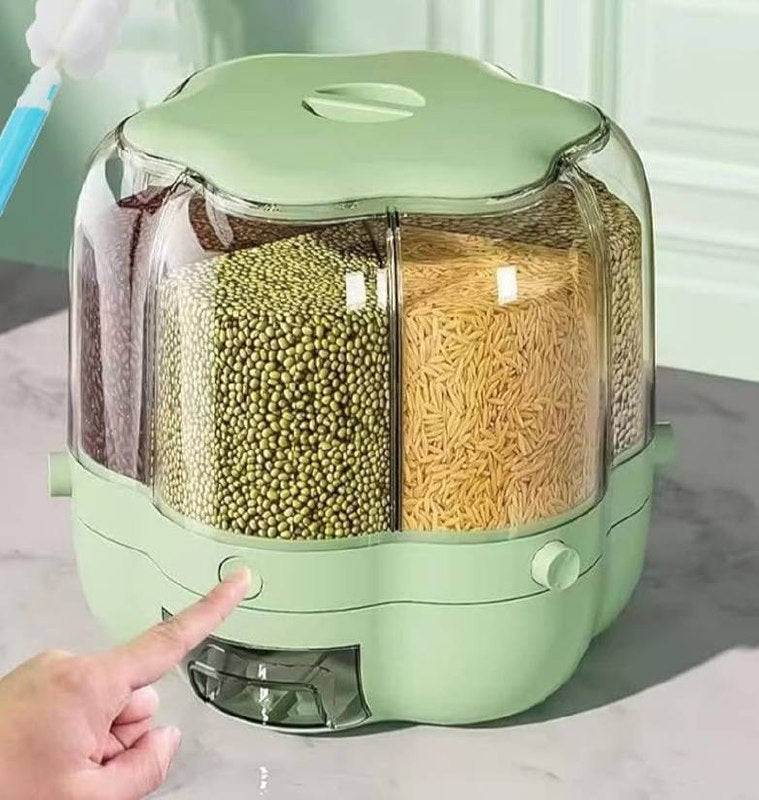 Hogar Dispensador de Granos Giratorio 6 Compartimentos Ecuador - Organizador Cocina Hermético de Tendeli- Ecuador en