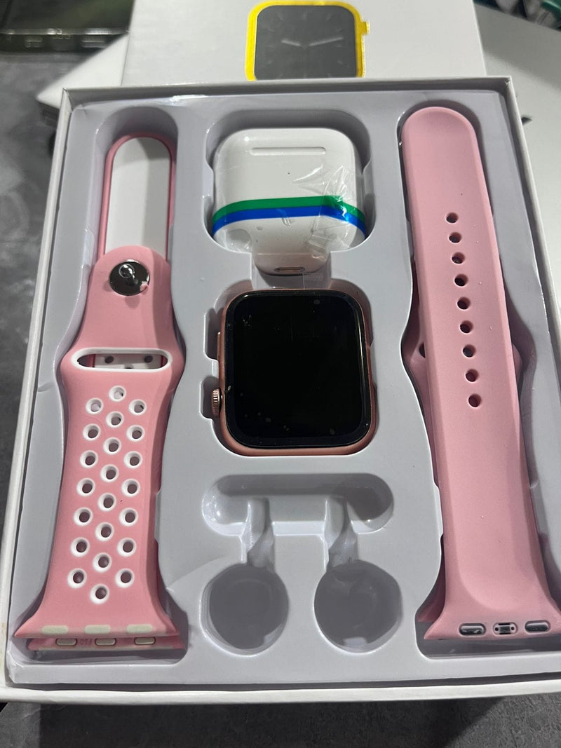 Tecnología y Electrónica Combo Smartwatch Deportivo Rosa + Audífonos Inalámbricos - Mujer Ecuador de Tendeli- Ecuador en