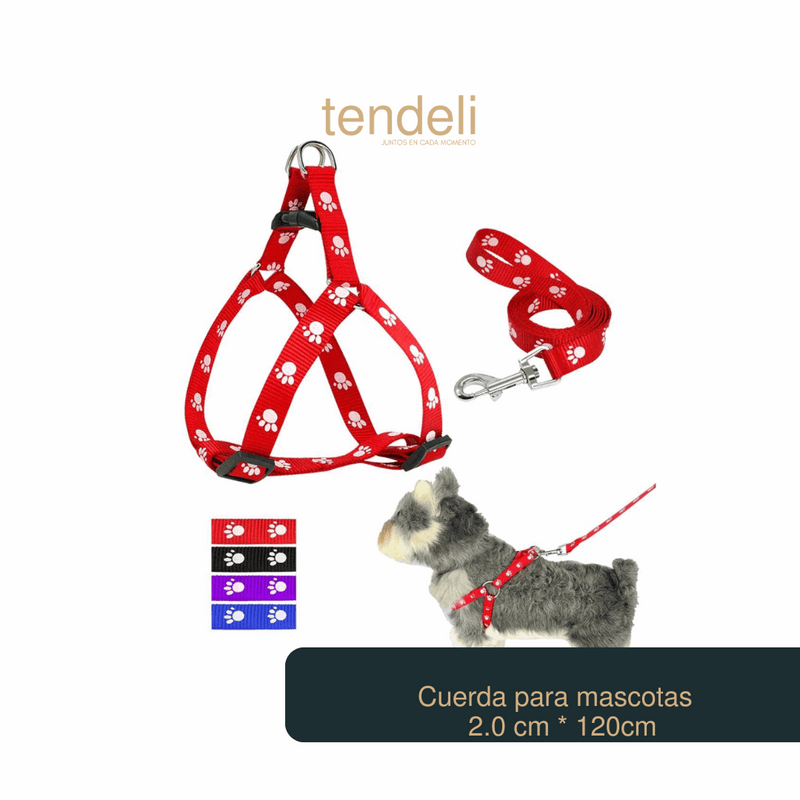 Mascotas Arnés Antitirones + Correa 120cm | Sin Asfixia | 4 Colores | Perros Ecuador de Tendeli Ecuador en